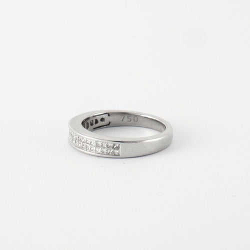 Bague 54.5 Bague Or blanc 18 Diamants 58 Facettes