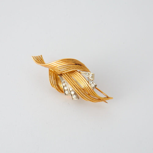 Broche Broche diamants or jaune 58 Facettes