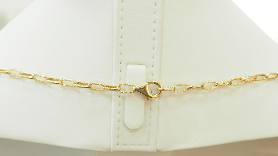 Collier 74cm Sautoir maille rectangle texturée en or jaune 58 Facettes 32461