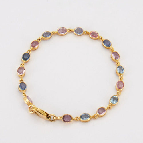 Bracelet Bracelet Saphirs roses et bleus 58 Facettes 1096