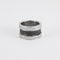 Bague 55 Bague en or gris, pavage diamants blanc et noir 58 Facettes