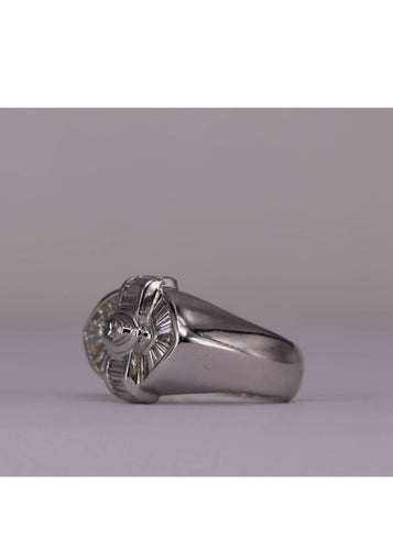 Bague Bague Or blanc et Diamants 58 Facettes RNG0610