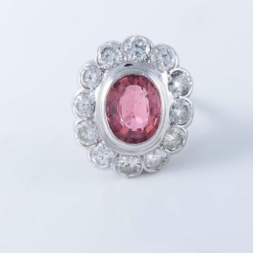 Bague 52 Bague Pompadour platine tourmaline 58 Facettes