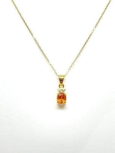 Pendentif Parure 2 pièces en or jaune, diamants et citrines 58 Facettes