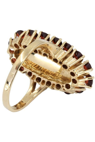 Bague BAGUE MARQUISE ANCIENNE GRENATS 58 Facettes 052441