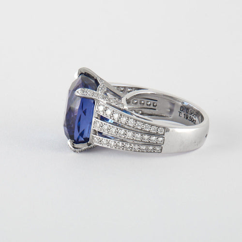 Bague 53 Bague Or Gris Tanzanite & diamants 58 Facettes