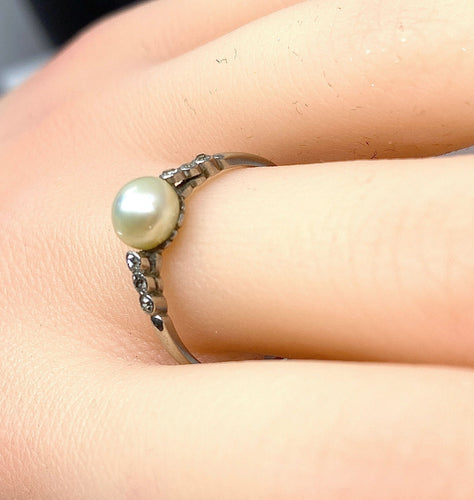 Bague 59 Bague Diamants Perle fine 58 Facettes AB162