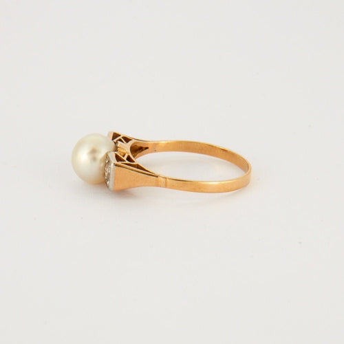 Bague 61 Bague 2 ors Perle Diamants 58 Facettes EL2-50