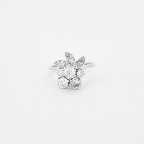 Bague 54.5 Bague Ancienne Or blanc Diamants 58 Facettes