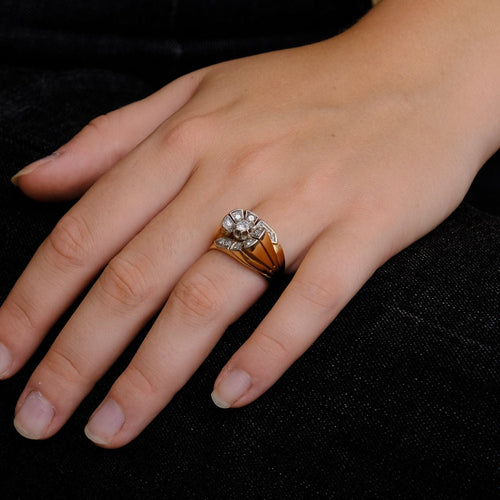 Bague 55 Bague Tourbillon or rose Platine Diamants 58 Facettes 1