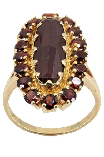 Bague BAGUE MARQUISE ANCIENNE GRENATS 58 Facettes 052441