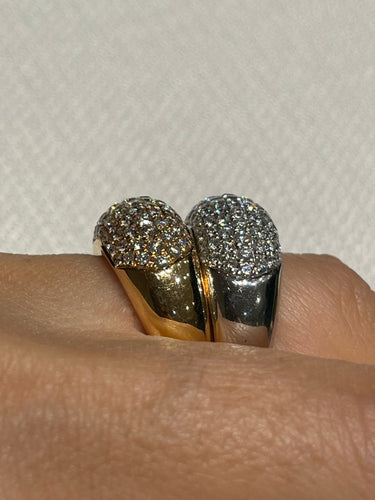 Bague 54 Deux bagues 2 ors et pavage de Diamants 58 Facettes