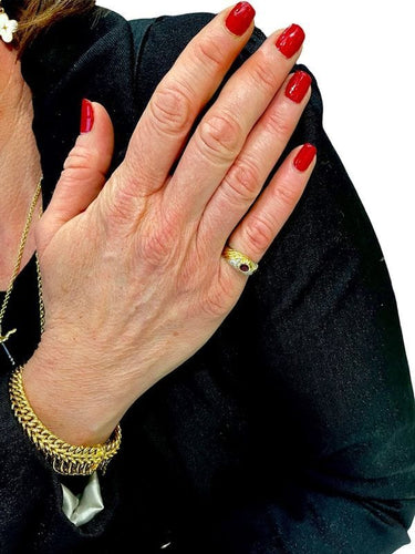 Bague 53 BAGUE MODERNE RUBIS ET DIAMANTS 58 Facettes 045971