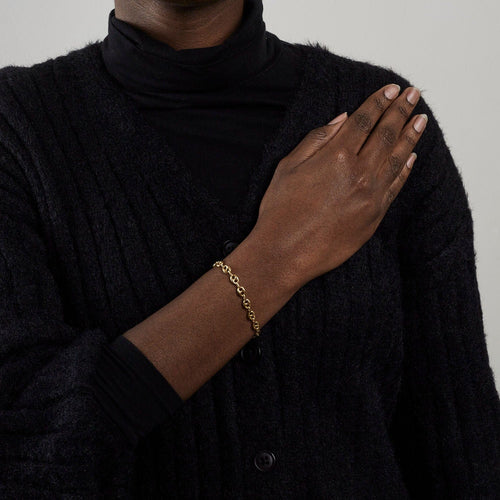 Bracelet Bracelet or jaune grain de café 58 Facettes