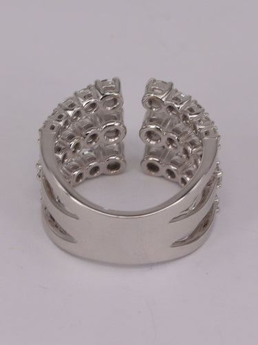Bague 53 Bague triple rang diamants ronds 58 Facettes P592