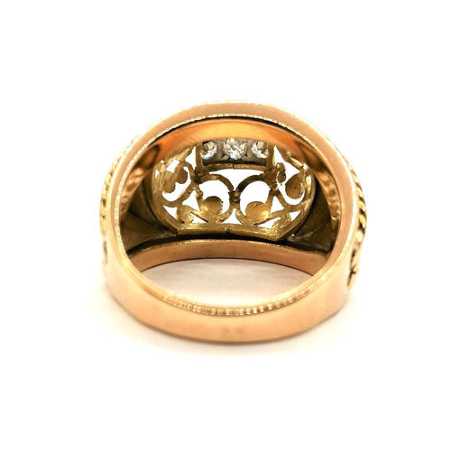 Bague 63 Bague vintage or jaune et diamants 58 Facettes 2550