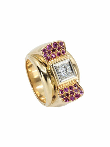 Bague BAGUE TANK RUBIS ET DIAMANTS 58 Facettes 044531