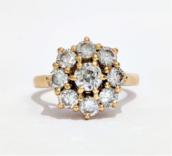 Bague 51.5 Bague marguerite diamants or jaune 58 Facettes 1-893/1