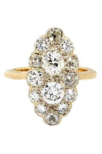 Bague BAGUE MARQUISE ANCIENNE DIAMANTS 58 Facettes 041551