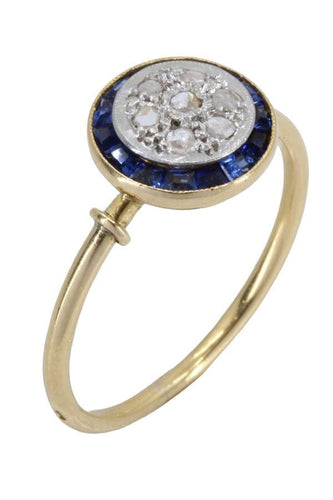 Bague 57 BAGUE ART-DÉCO SAPHIRS ET DIAMANTS 58 Facettes 057051