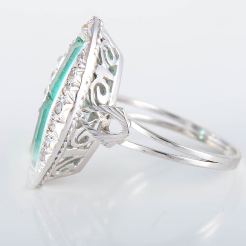 Bague 53 Bague Marquise Emeraudes Diamants 58 Facettes 8392