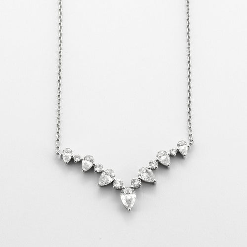 Collier Collier Or blanc Diamants 58 Facettes
