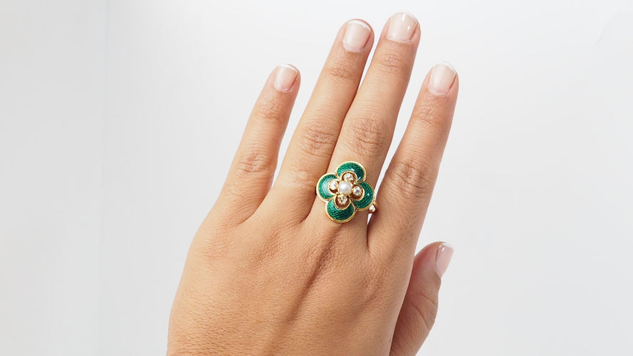 Bague 62 Bague ancienne perle et diamants 58 Facettes 32359