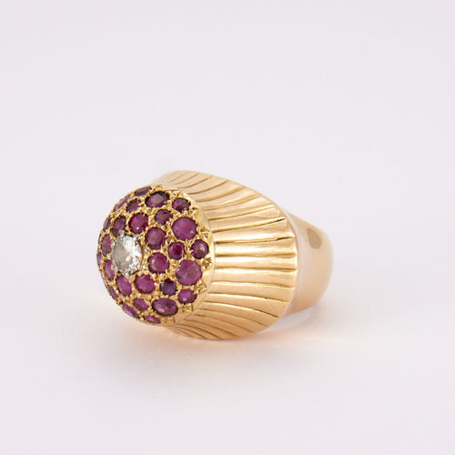 Bague 53.5 Bague Champignon Diamant Rubis 58 Facettes