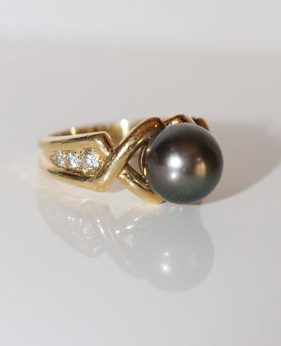 Bague 53 Bague Perle De Tahiti Et Diamants 58 Facettes 502