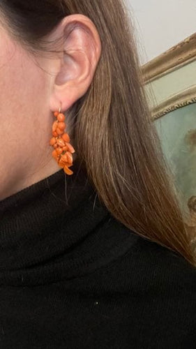 Boucles d'oreilles Boucles d'oreilles Or jaune et Corail 58 Facettes