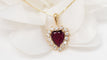 Collier Collier pendentif coeur or jaune, diamants et rubis 58 Facettes 32536