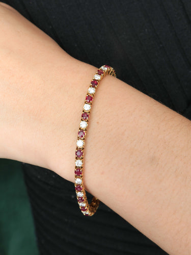 Bracelet Bracelet Tennis Rubis Diamants 58 Facettes