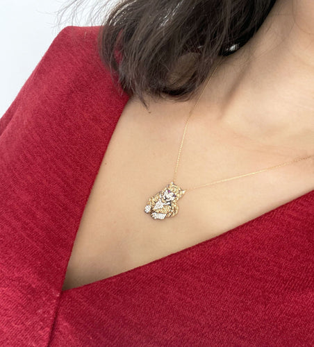 Collier Collier Tigre en Or Jaune et diamants 58 Facettes