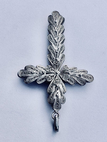 Pendentif Croix En Argent Filigranée 58 Facettes