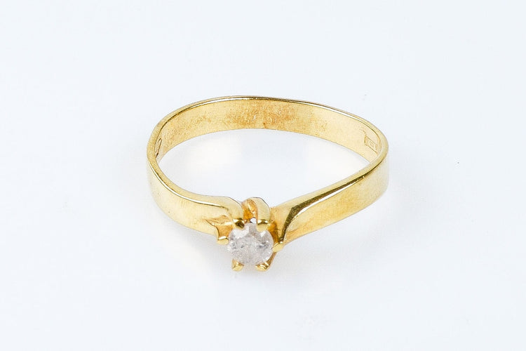 Bague 54 Bague solitaire 0.18ct en or massif 58 Facettes 111.26851-B5