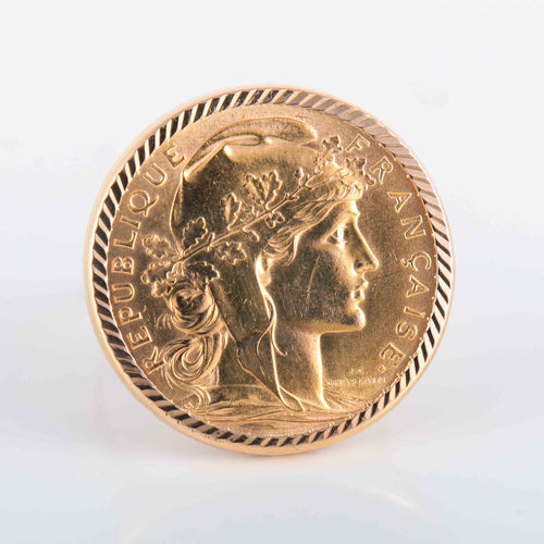 Bague 54 BAGUE PIÈCE 20 FRANCS NAPOLÉON 58 Facettes 8390