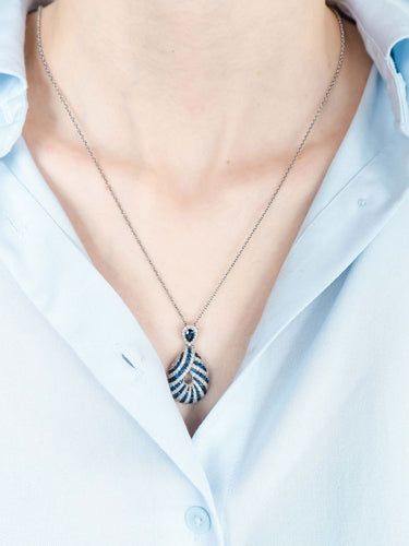 Pendentif Pendentif sur chaîne Saphirs et Diamants 58 Facettes