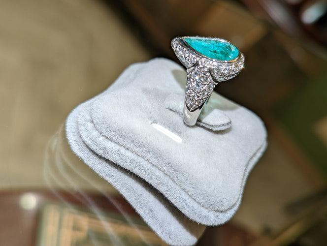 Bague Bague sertie d'une émeraude de Colombie certifiée 58 Facettes