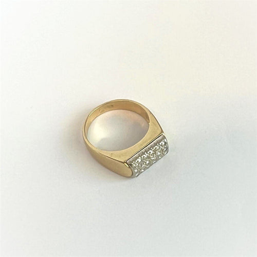 Bague 52.5 Bague Chevalière 2 ors Pavage Diamant 58 Facettes 20400000568