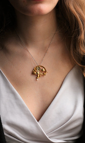 Broche Broche Art Nouveau florale or jaune 58 Facettes 449