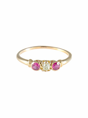 Bague 52 Bague Trilogie Rubis Diamants 58 Facettes