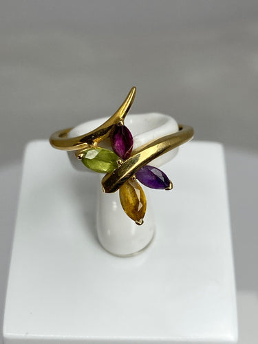 Bague 51 Bague papillon en or jaune & pierres fines 58 Facettes