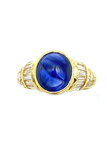 Bague ADLER - Bague or jaune, saphir et diamants 58 Facettes