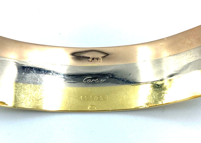 Bracelet CARTIER. Collection Double C, bracelet 3 ors et diamants 58 Facettes