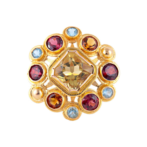 Bague 53 Bague Citrine Topazes Grenats 58 Facettes