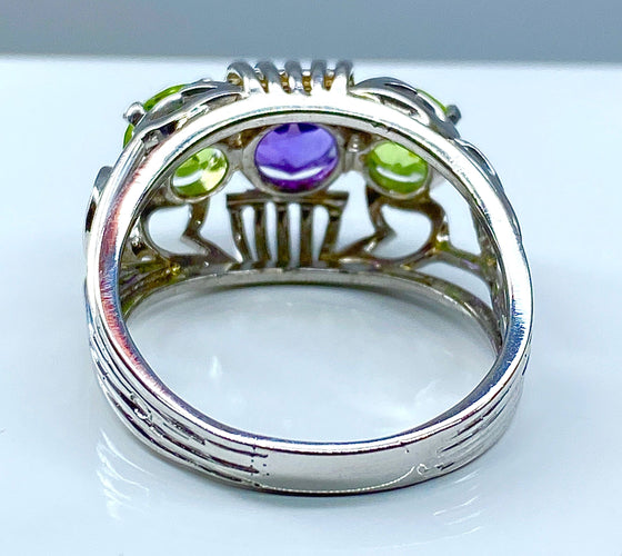 Bague 58 Bague péridots et améthyste 58 Facettes AB247