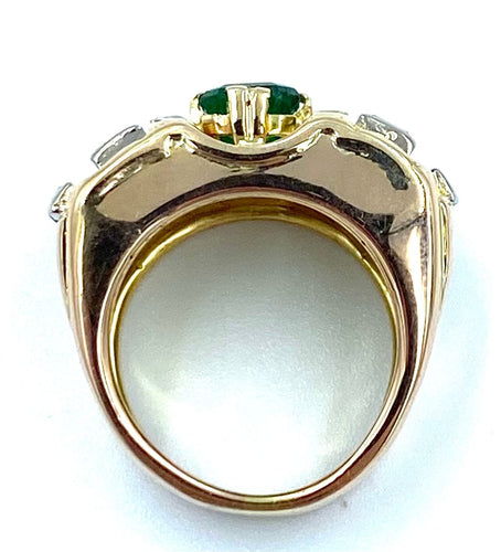 Bague Bague Tank 2 ors, émeraude et diamants 58 Facettes