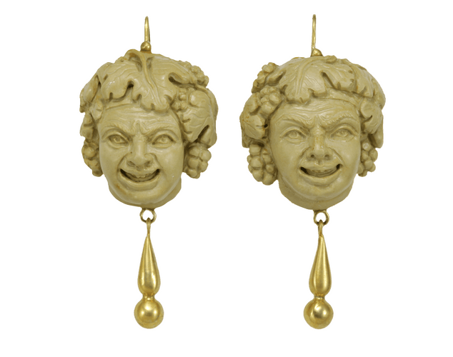 Boucles d'oreilles Boucles d'oreilles Bacchus Or camées de lave 58 Facettes 7396