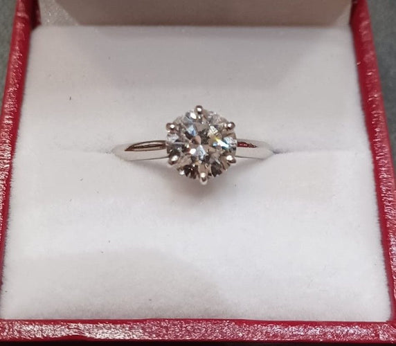 Bague Solitaire en Or gris & Diamant 58 Facettes