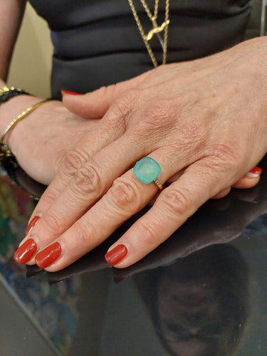 Bague BAGUE MODERNE TOURMALINE PARAIBA ET DIAMANTS 58 Facettes 063901